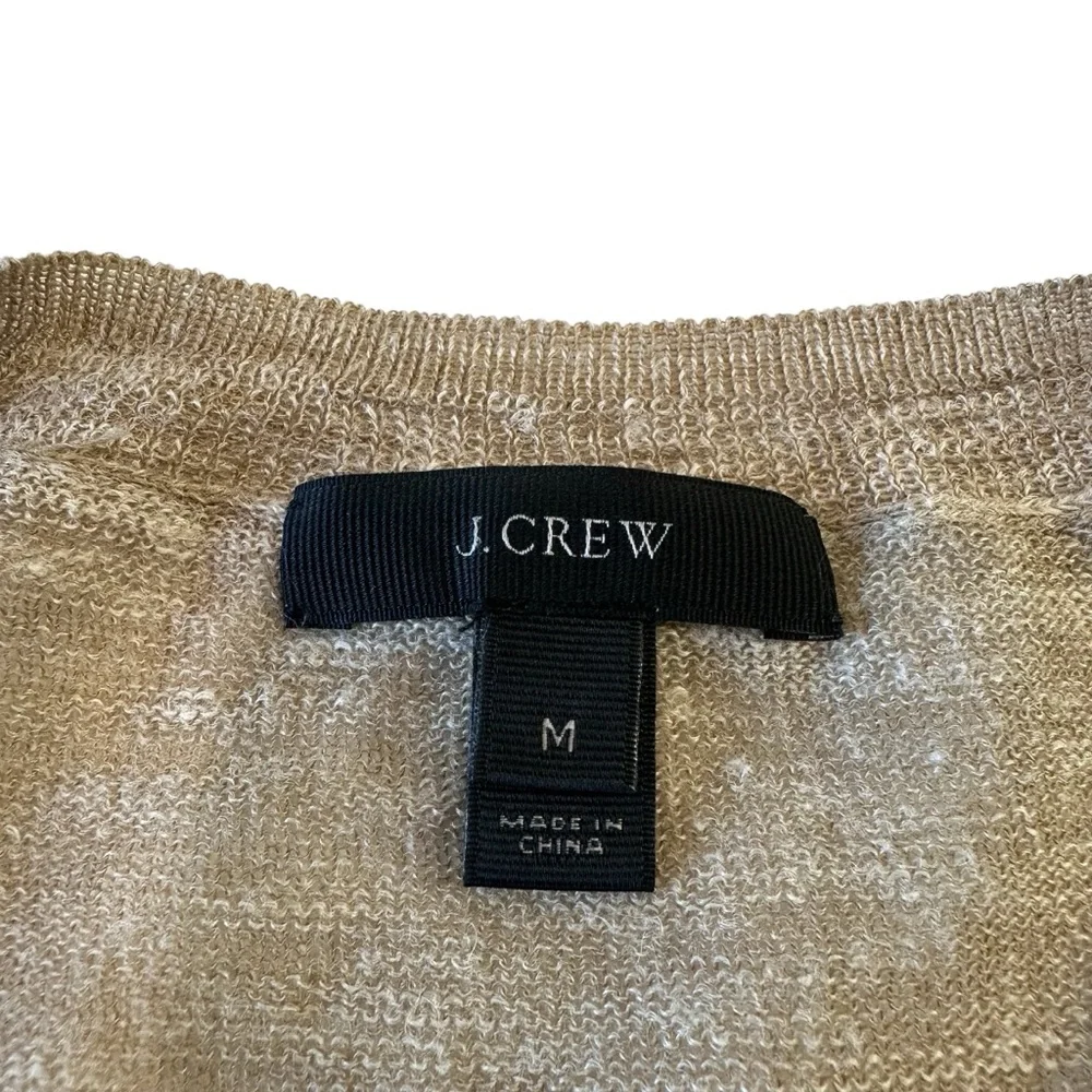 J.Crew Lightweight Linen‎ Blend Marled V Neck Sweater M
